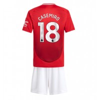 Manchester United Casemiro #18 Fußballbekleidung Heimtrikot Kinder 2024-25 Kurzarm (+ kurze hosen)